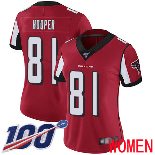 Atlanta Falcons Limited Red Women Austin Hooper Home Jersey NFL Football #81 100th Season Vapor Untouchable